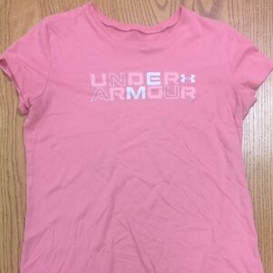 Under Armour Pink Tee with White Print